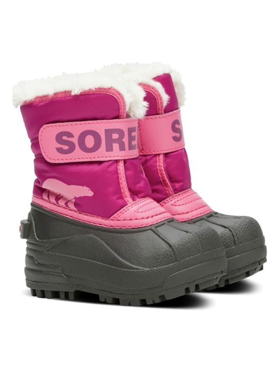 Sorel Kozaki zimowe "Snow Commander" w kolorze antracytowo-różowym rozmiar: 22 kolor pink