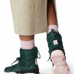 Sorel Skórzane kozaki zimowe "Kinetic Impact" w kolorze zielonym rozmiar: 38 kolor green