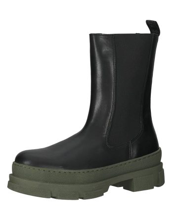 Steve Madden Skórzane kozaki w kolorze czarno-oliwkowym rozmiar: 41 kolor black/brown/beige