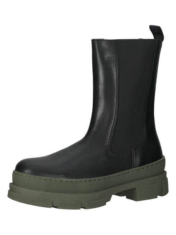Steve Madden Skórzane kozaki w kolorze czarno-oliwkowym rozmiar: 41 kolor black/brown/beige