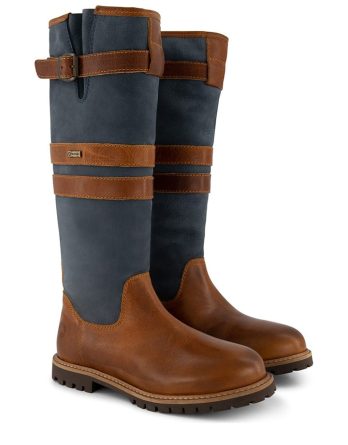 TRAVELIN' Skórzane kozaki "Norway" w kolorze jasnobrązowo-granatowym rozmiar: 37 kolor brown/blue
