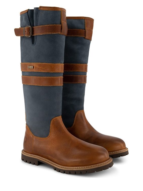 TRAVELIN' Skórzane kozaki "Norway" w kolorze jasnobrązowo-granatowym rozmiar: 37 kolor brown/blue