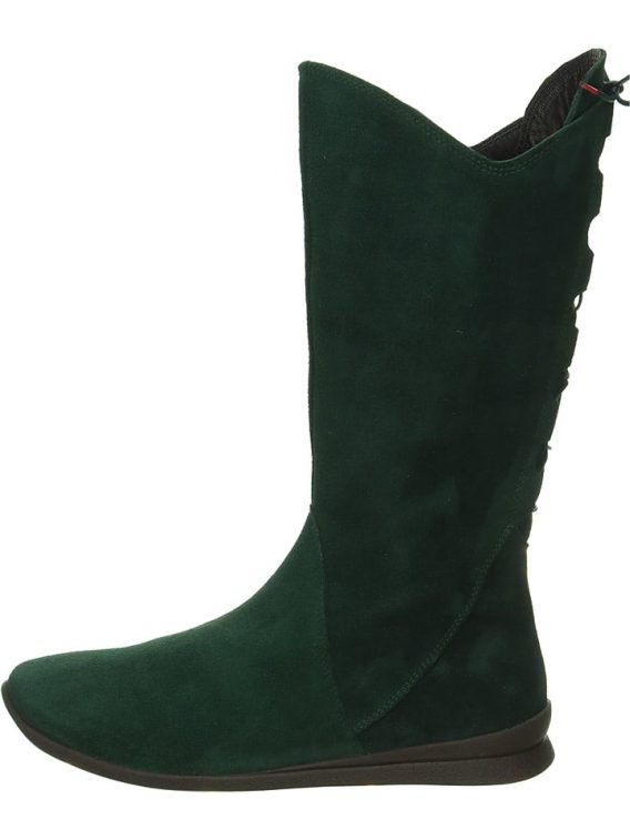 Think! Skórzane kozaki w kolorze zielonym rozmiar: 40 kolor green