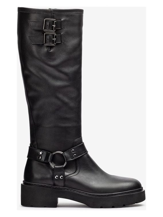 Unisa Skórzane kozaki w kolorze czarnym rozmiar: 36 kolor black