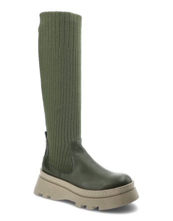 Zielone Kozaki Artiker Damskie Wygodne Modne Buty kolor zielony