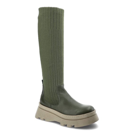 Zielone Kozaki Artiker Damskie Wygodne Modne Buty kolor zielony
