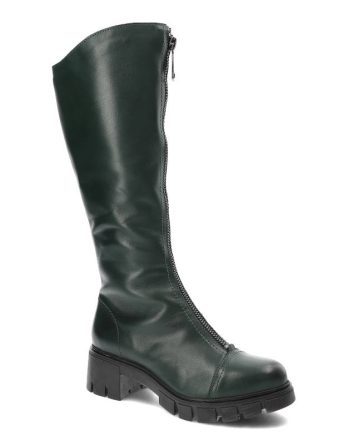 Zielone Kozaki Simen Modne Wygodne Buty Damskie kolor zielony