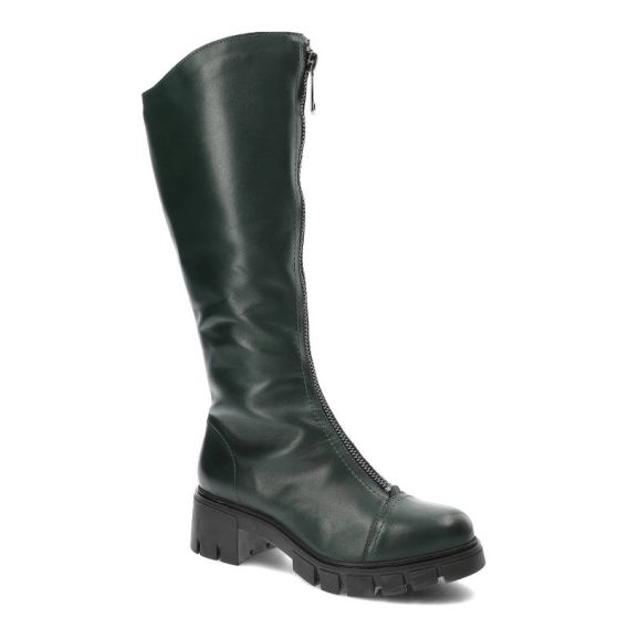 Zielone Kozaki Simen Modne Wygodne Buty Damskie kolor zielony
