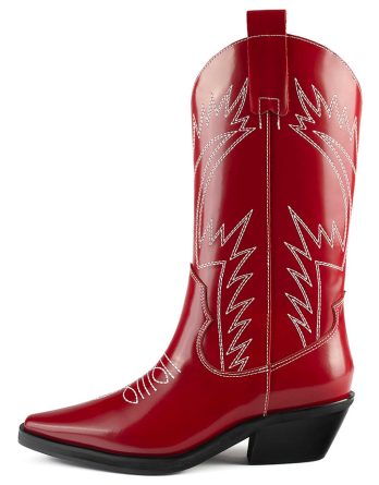loft37 Skórzane kozaki w kolorze czerwono-białym rozmiar: 40 kolor red/white
