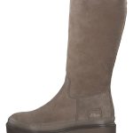 s.Oliver Skórzane kozaki w kolorze taupe rozmiar: 39 kolor beige/gray