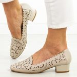 Ażurowe Wt czółenka damskie na obcasie M.Daszyński Sa200-1 kolor Biały.