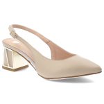 Beżowe Czółenka Armodo Eleganckie Obuwie Damskie kolor beżowy.