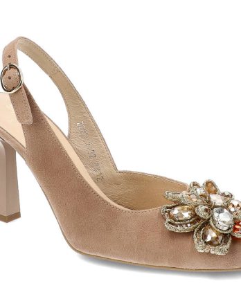 Beżowe Czółenka Kordel Eleganckie Buty Damskie kolor beżowy.
