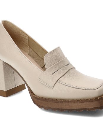 Beżowe Półbuty Armodo Eleganckie Obuwie Damskie Na Słupku kolor beżowy