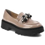 Beżowe Półbuty Armodo Modne Buty Damskie kolor beżowy