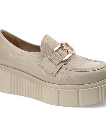 Beżowe Półbuty Armodo Modne Obuwie Damskie kolor beżowy