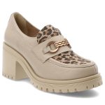 Beżowe Półbuty Armodo Stylowe Obuwie Damskie Lampart kolor beżowy