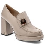 Beżowe Półbuty CheBello Wygodne Skórzane Buty kolor beżowy