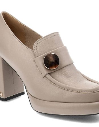 Beżowe Półbuty CheBello Wygodne Skórzane Buty kolor beżowy