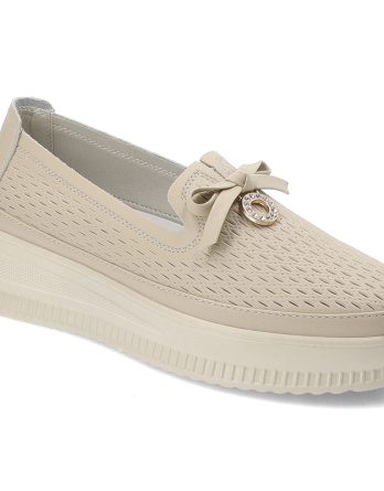 Beżowe Półbuty Damskie Venezia Stylowe Obuwie Damskie kolor beżowy