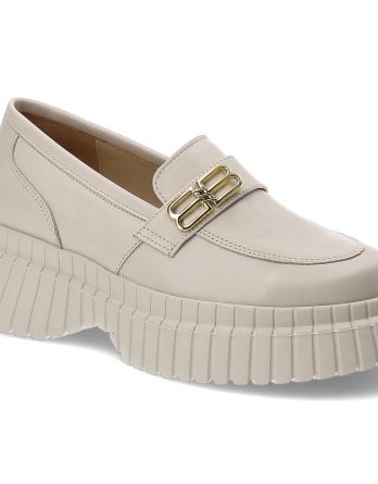 Beżowe Półbuty Karino Modne Obuwie Damskie kolor beżowy