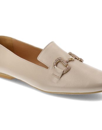 Beżowe Półbuty Karino Modne Obuwie Damskie Na Płaskim Obcasie kolor beżowy