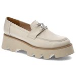 Beżowe Półbuty Karino Modne Skórzane Buty Damskie kolor beżowy