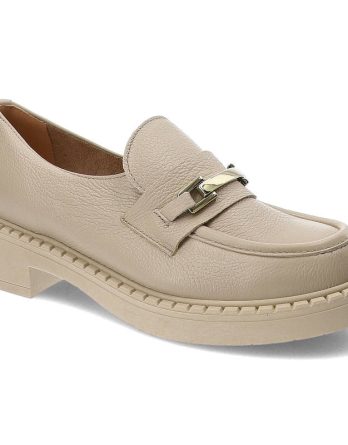 Beżowe Półbuty Lemar Eleganckie Damskie Obuwie kolor beżowy