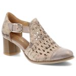 Beżowe Półbuty Maciejka Modne Obuwie Damskie kolor beżowy