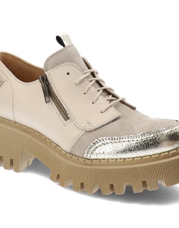 Beżowe Półbuty Maciejka Stylowe Obuwie Damskie kolor beżowy