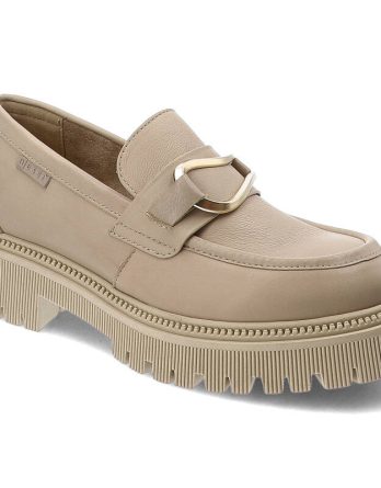 Beżowe Półbuty Nessi Eleganckie Buty Damskie kolor beżowy