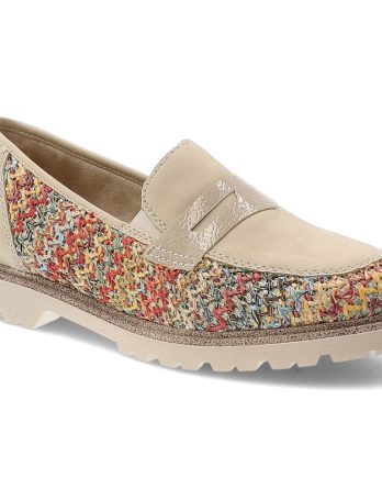 Beżowe Półbuty Rieker Modne Obuwie Damskie kolor beżowy