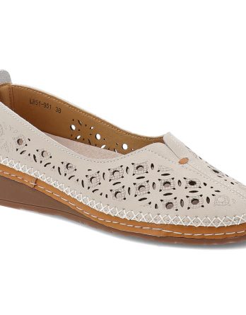 Beżowe Półbuty S.Barski Wsuwane Obuwie Damskie kolor beżowy