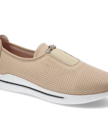 Beżowe Półbuty Venezia Stylowe Obuwie Damskie kolor beżowy