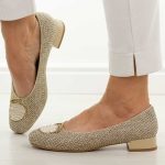 Beżowe breid czółenka damskie M.Daszyński Sa268-8 kolor Beżowy.