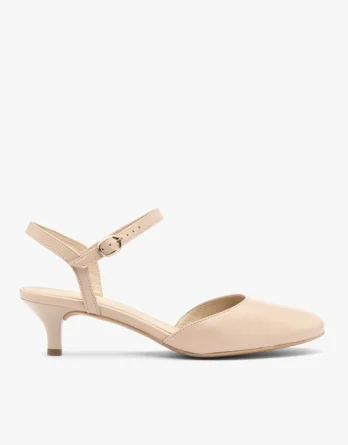Beżowe czółenka bez pięty slingback kolor Beżowy.