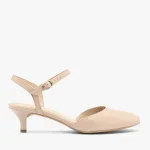 Beżowe czółenka bez pięty slingback kolor Beżowy.