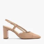 Beżowe czółenka typu slingback kolor Beżowy.