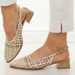 Beżowe przewiewne czółenka damskie T.Sokolski 139 kolor Beżowy.