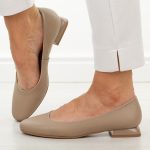 Beżowe skórzane czółenka damskie M.Daszyński Ol51-1 kolor Beżowy.