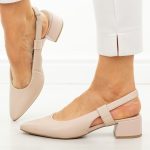 Beżowe skórzane czółenka damskie T.Sokolski 536 kolor Beżowy.