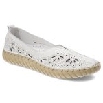 Białe Półbuty Artiker Damskie Modne Skórzane Buty kolor biały