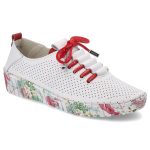 Białe Półbuty Artiker Modne Obuwie Damskie kolor czerwony