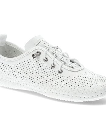 Białe Półbuty Artiker Stylowe Płaskie Obuwie Damskie kolor biały