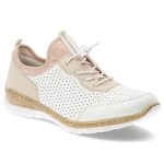 Białe Półbuty Rieker Wsuwane Obuwie Damskie kolor biały