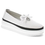 Białe Półbuty Venezia Płaskie Eleganckie Obuwie Damskie kolor biały