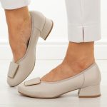 Białe czółenka damskie na obcasie M.Daszyński Sa279-1 kolor Biały.