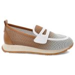 Biało-Brązowe Półbuty Hispanitas Eleganckie Wsuwane Obuwie Damskie kolor biały