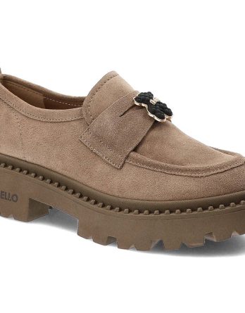 Brązowe Półbuty Chebello Damskie Eleganckie Obuwie kolor brązowy