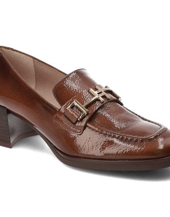 Brązowe Półbuty Hispanitas Eleganckie Obuwie Damskie kolor brązowy